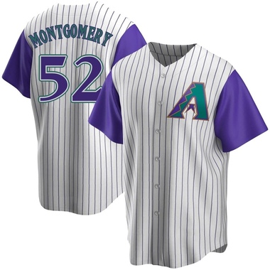 Cream/Purple Jordan Montgomery Men's Arizona Diamondbacks Alternate Cooperstown Collection Jersey - Replica Big Tall